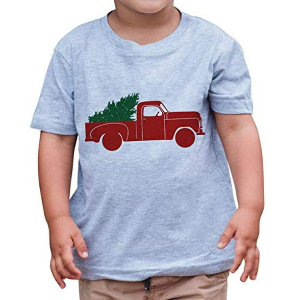 7 ate 9 Apparel Vintage Truck Christmas Shirt Grey